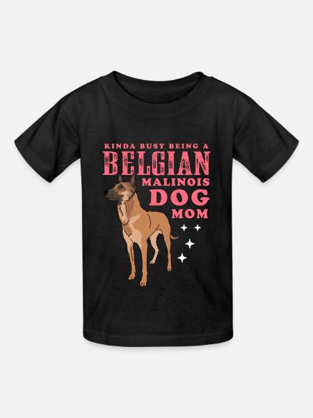 Belgian Malinois Mom Hundebesitzer Geschenk - Kinder T-Shirt von Russell - Schwarz