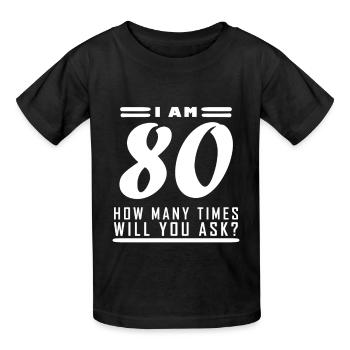 Ich bin 80 - 80 Geburtstag Geschenk - Kinder T-Shirt von Russell - Schwarz - Vorne - AI Model Kid Male (0cm)