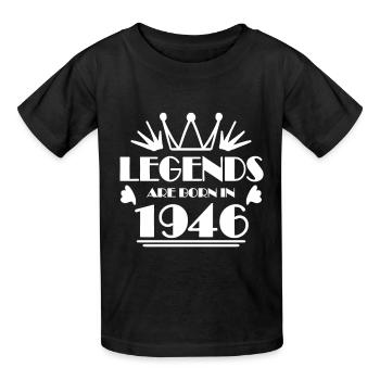 1946 - Né 1946 - Année de construction 1946 Don - T-shirts Russell Enfant - noir - Devant - AI Model Kid Male (0cm)