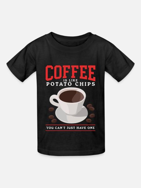 Kaffee Kaffeeliebhaber | Kaffeetrinker Geschenk - Kinder T-Shirt von Russell - Schwarz