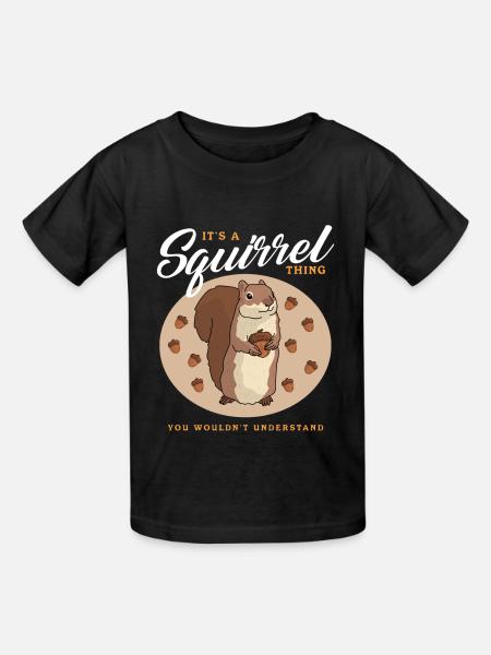 Süßes Eichhörnchen Hörnchen Geschenk - Kinder T-Shirt von Russell - Schwarz