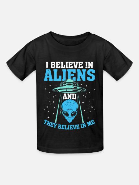 Aliens & Ufos - Kinder T-Shirt von Russell - Schwarz