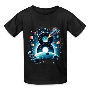 Astronaut 8. Geburtstag Weltraum Jungen 8 Jahre - Kinder T-Shirt von Russell - Schwarz - Vorne - AI Model Kid Male (0cm)