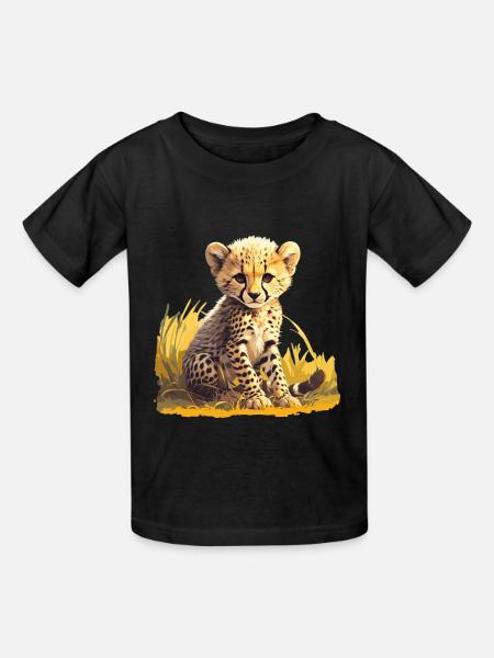 Cheetah Geparde Gepard - Kinder T-Shirt von Russell - Schwarz