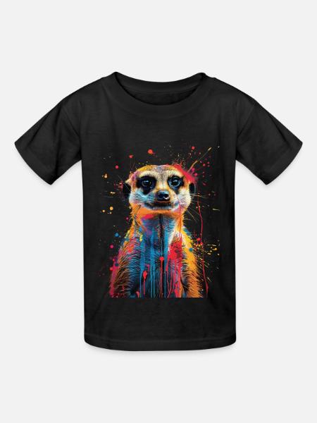 Erdmännchen - Kinder T-Shirt von Russell - Schwarz