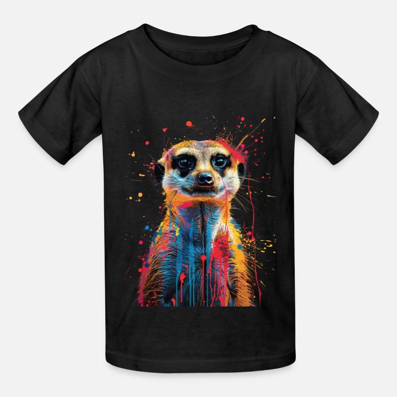 Erdmännchen - Kinder T-Shirt von Russell - Schwarz