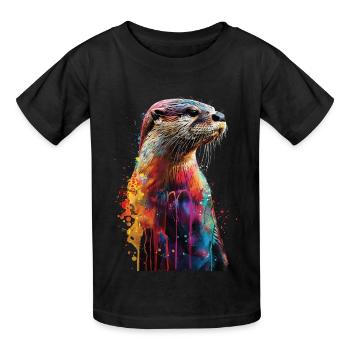 Otter - Kinder T-Shirt von Russell - Schwarz - Vorne - AI Model Kid Male (0cm)