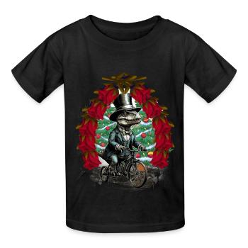 Reptilie Reptilien Weihnachten Christmas Xmas Kind - Kinder T-Shirt von Russell - Schwarz - Vorne - AI Model Kid Male (0cm)