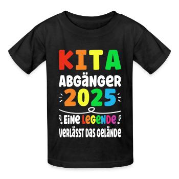 Kita Abgänger 2025 Legende Verlässt das Gelände - Kinder T-Shirt von Russell - Schwarz - Vorne - AI Model Kid Male (0cm)