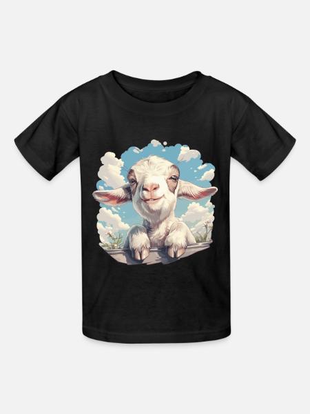 Ziegen Ziege - Kinder T-Shirt von Russell - Schwarz