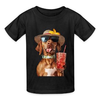 Rhodesian Pitbull Ridgeback - Kinder T-Shirt von Russell - Schwarz - Vorne - AI Model Kid Male (0cm)
