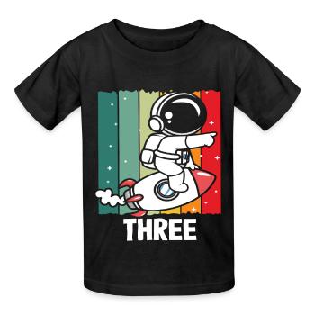 Drei Jahre Astronaut Abenteuer Spaß - Kinder T-Shirt von Russell - Schwarz - Vorne - AI Model Kid Male (0cm)