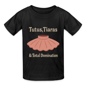 Tutu Tiara Dominanz Ballett Spruch Geschenk - Kinder T-Shirt von Russell - Schwarz - Vorne - AI Model Kid Male (0cm)