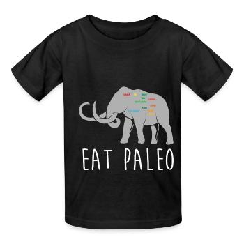 Mammouth - T-shirts Russell Enfant - noir - Devant - AI Model Kid Male (0cm)