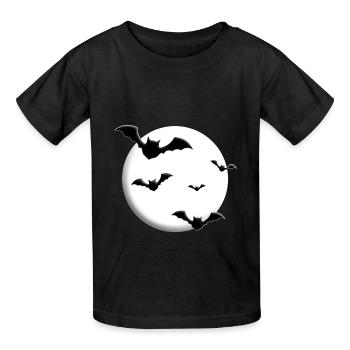 FLEDERMÄUSE - MOND - HALLOWEEN - FLEDERMAUS - Kinder T-Shirt von Russell - Schwarz - Vorne - AI Model Kid Male (0cm)