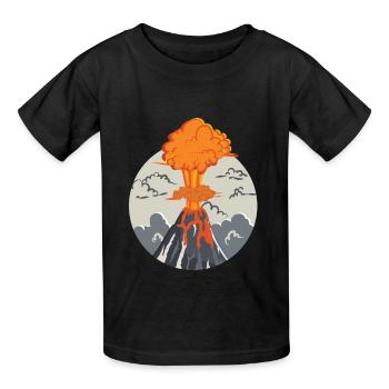 Ausbrechender Vulkan - Kinder T-Shirt von Russell - Schwarz - Vorne - AI Model Kid Male (0cm)