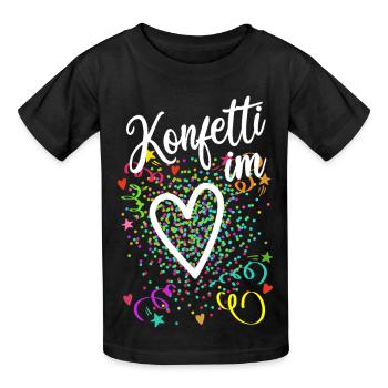 Konfetti im Herzen - Karneval im Blut - Kinder T-Shirt von Russell - Schwarz - Vorne - AI Model Kid Male (0cm)