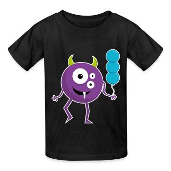 Monstre amusant avec des ballons - T-shirts Russell Enfant - noir - Devant - AI Model Kid Male (0cm)