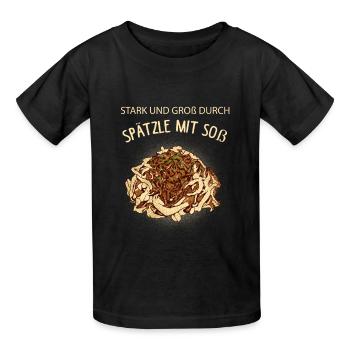 Spätzle mit Soß Geschenk Schwabe - Kinder T-Shirt von Russell - Schwarz - Vorne - AI Model Kid Male (0cm)