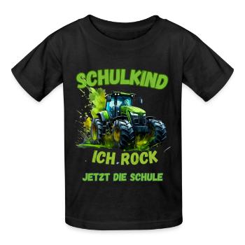 Trecker Einschulung Deutz Landwirtschaftssimulator - Kinder T-Shirt von Russell - Schwarz - Vorne - AI Model Kid Male (0cm)