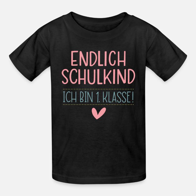 Endlich Schulkind - Kinder T-Shirt von Russell - Schwarz