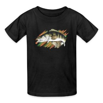 pike-perch - T-shirts Russell Enfant - noir - Devant - AI Model Kid Male (0cm)