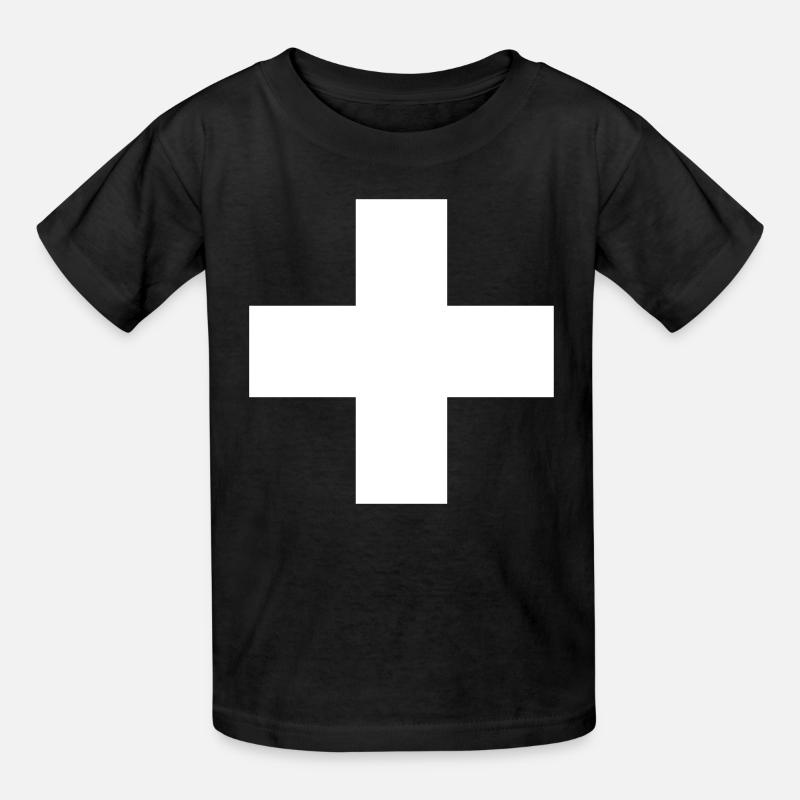 Croix suisse - T-shirts Russell Enfant - noir