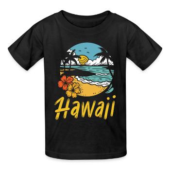 Été de surf à Hawaï - T-shirts Russell Enfant - noir - Devant - AI Model Kid Male (0cm)