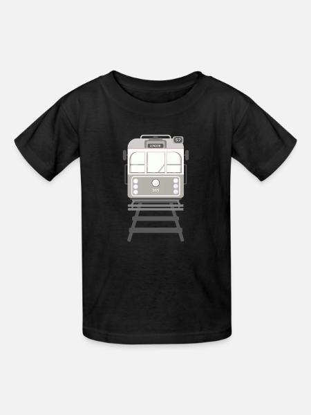 Tram, Straßenbahn - Kinder T-Shirt von Russell - Schwarz