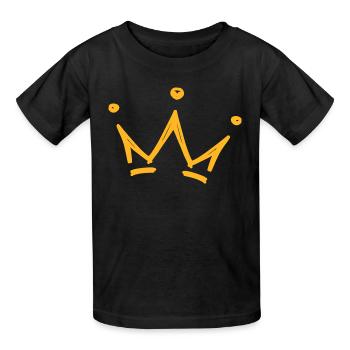 Crown sketch, isolated, yellow - Kids T-Shirt by Russell - black - Front - AI Model Kid Male (0cm)