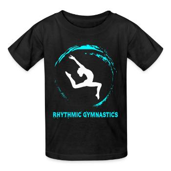 Rhythmic gymnastics - Kids T-Shirt by Russell - black - Front - AI Model Kid Male (0cm)