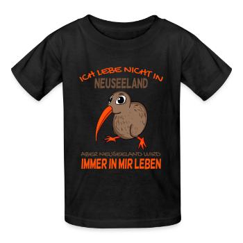 Kiwi Neuseeland - Kinder T-Shirt von Russell - Schwarz - Vorne - AI Model Kid Male (0cm)