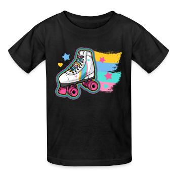 Rollschuhlaufen Rollschuhe - Kinder T-Shirt von Russell - Schwarz - Vorne - AI Model Kid Male (0cm)