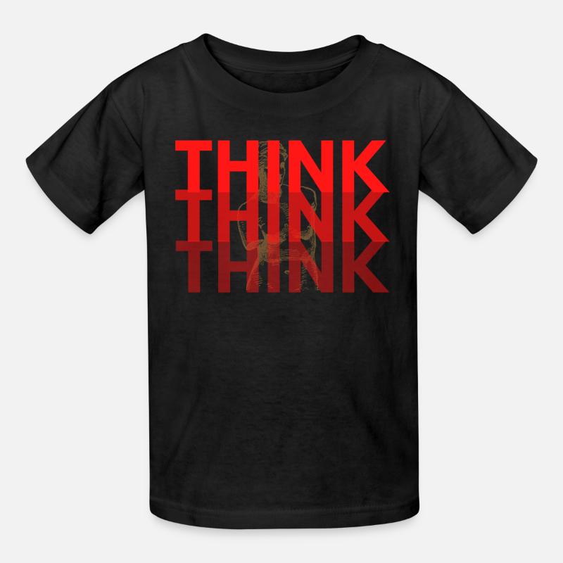 Typographie Superposée Red Think - T-shirts Russell Enfant - noir