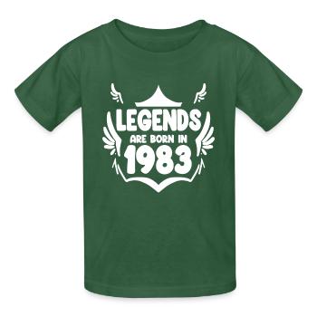 1983 - Né en 1983 - T-shirts Russell Enfant - vert bouteille - Devant - AI Model Kid Male (0cm)