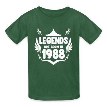 1988 - Born 1988 - Kids T-Shirt by Russell - bottle green - Front - AI Model Kid Male (0cm)