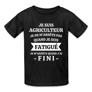 agriculteur, je suis agriculteur, agriculteur - T-shirts Russell Enfant - noir - Devant - AI Model Kid Male (0cm)