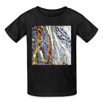 Marble Gold Texture - Kids T-Shirt by Russell - black - Front - AI Model Kid Male (0cm)
