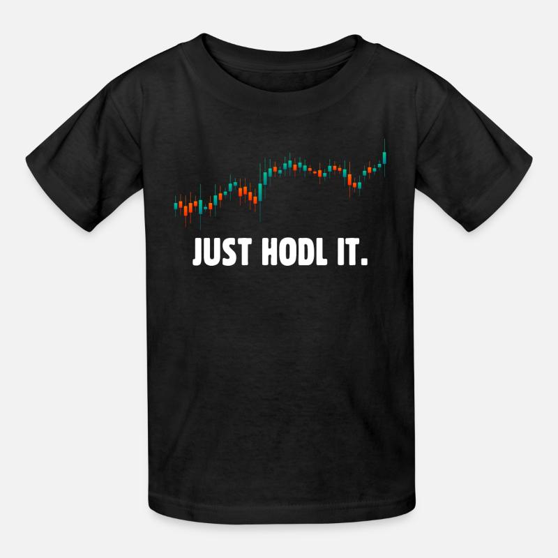 Halten Sie es einfach bitcoin - Kinder T-Shirt von Russell - Schwarz