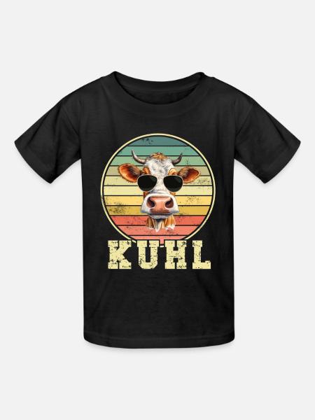 Kuh Kühe - Kinder T-Shirt von Russell - Schwarz