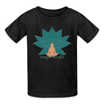 Pensées conscientes : Lotus Yoga Design - T-shirts Russell Enfant - noir - Devant - AI Model Kid Male (0cm)