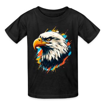 Weißkopfseeadler - Kinder T-Shirt von Russell - Schwarz - Vorne - AI Model Kid Male (0cm)