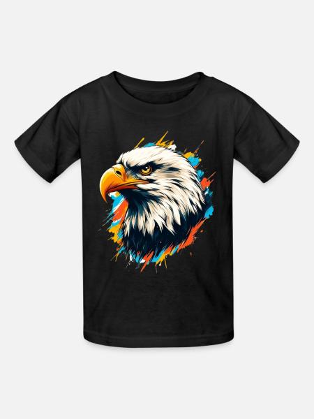 Weißkopfseeadler - Kinder T-Shirt von Russell - Schwarz