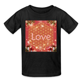 Fleur de vie amour cadeaux de Noël - T-shirts Russell Enfant - noir - Devant - AI Model Kid Male (0cm)