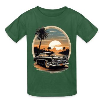Classic Cars 1950 - Kinder T-Shirt von Russell - Flaschengrün - Vorne - AI Model Kid Male (0cm)