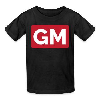 Schach Großmeister Logo Schachtitel Turnier icon - Kinder T-Shirt von Russell - Schwarz - Vorne - AI Model Kid Male (0cm)