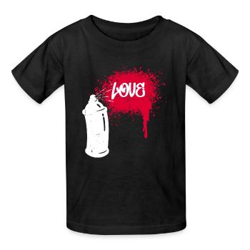 Spraydose Graffiti Sprayer Zeichnen Illustration - Kinder T-Shirt von Russell - Schwarz - Vorne - AI Model Kid Male (0cm)