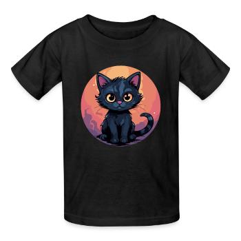 Mondscheinkätzchen im Sonnenkreis - Kinder T-Shirt von Russell - Schwarz - Vorne - AI Model Kid Male (0cm)