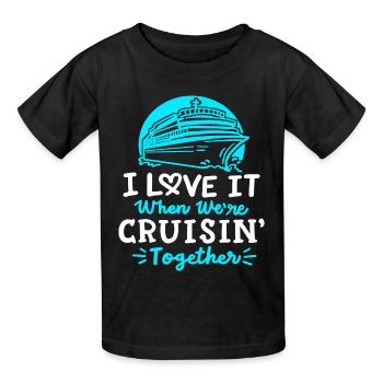 Kreuzfahrturlaub für Paare - Kinder T-Shirt von Russell - Schwarz - Vorne - AI Model Kid Male (0cm)
