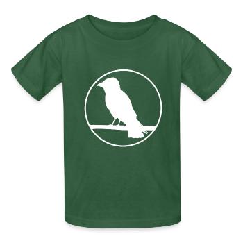Krähe auf Ast - Kinder T-Shirt von Russell - Flaschengrün - Vorne - AI Model Kid Male (0cm)